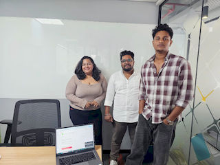upGrad Rajkot office - student and parents with the counselling team after their study abroad session